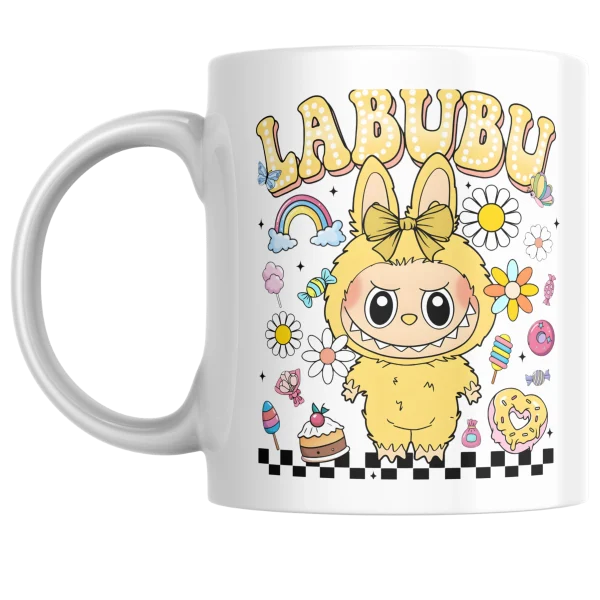 Labubu, sárgában bögre