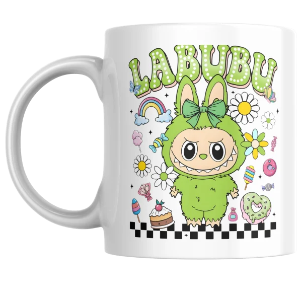 Labubu, zöld bögre