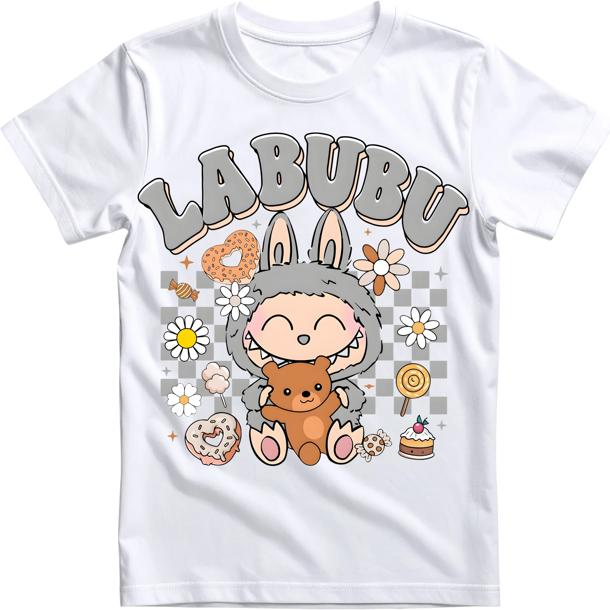 Labubu macival, szürke