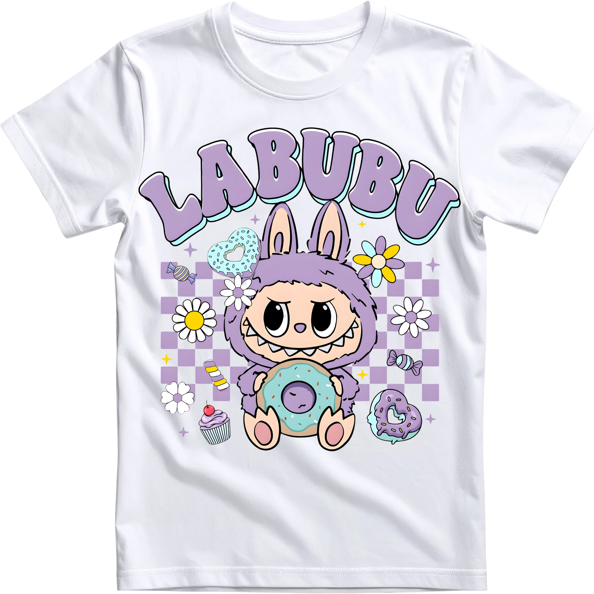 Labubu és a fánk, lila
